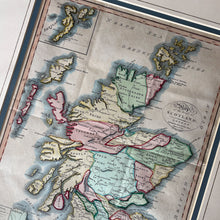 Load image into Gallery viewer, 1801 Map of Scotland Hand Coloured Antique Engraving (Mounted) - FRAME NOT INCLUDED
