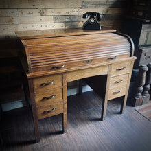 Load image into Gallery viewer, Oak Roll Top Desk