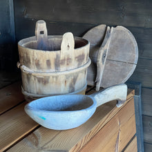 Load image into Gallery viewer, 19th-Century Swedish Wooden Sauna Water Bucket & Ladle