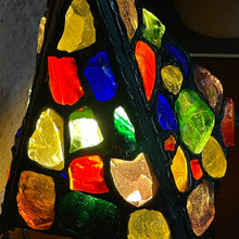 Load image into Gallery viewer, Colorful glass mosaic with multicolored stones on a dark background