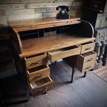 Load image into Gallery viewer, Oak Roll Top Desk