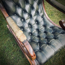 Load image into Gallery viewer, Victorian Green Leather Button Back Rocking Chair