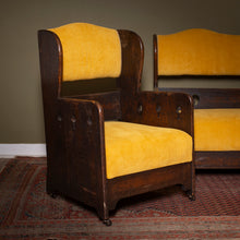 Load image into Gallery viewer, Arts & Crafts Oak Three-Piece Suite