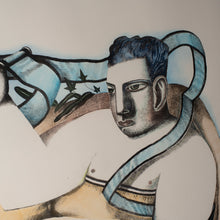 Load image into Gallery viewer, Original, Limited Edition, Hand Coloured John Byrne Print "Boy With A Lion"