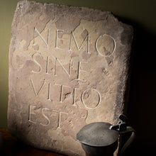 Load image into Gallery viewer, Aged Stone with Hand-Carved Latin Inscription