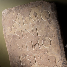 Load image into Gallery viewer, Aged Stone with Hand-Carved Latin Inscription