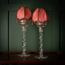 Load image into Gallery viewer, Pair Of Victorian Cricklight Nightlights On Stands.