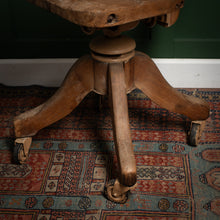 Load image into Gallery viewer, Antique Swivel Bankers Desk Chair