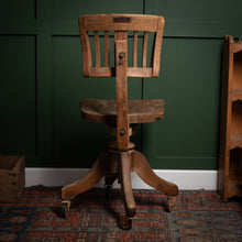 Load image into Gallery viewer, Antique Swivel Bankers Desk Chair