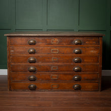 Load image into Gallery viewer, Vintage Industrial Pine Plan Chest