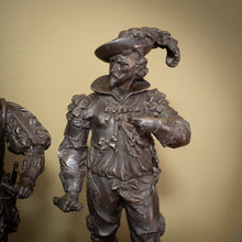 Load image into Gallery viewer, Large Pair of French Patinated Régule Historical Figures