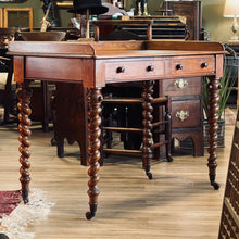 Load image into Gallery viewer, Victorian Mahogany Barley-Twist Writing Table, c.1850–1870