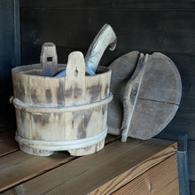 Load image into Gallery viewer, 19th-Century Swedish Wooden Sauna Water Bucket & Ladle