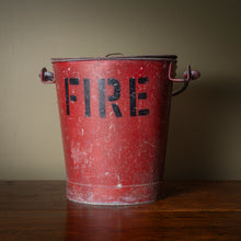 Load image into Gallery viewer, Vintage Red Fire Bucket with Lid
