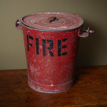 Load image into Gallery viewer, Vintage Red Fire Bucket with Lid