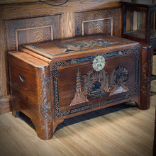 Load image into Gallery viewer, Carved Camphor Wood Chest Chinese Export