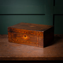 Load image into Gallery viewer, Victorian walnut and Tunbridge Ware inlaid jewellery box