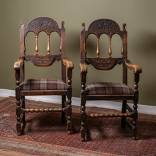 Load image into Gallery viewer, Pair of Arts & Crafts Jacobean Revival Oak Chairs, c.1890–1915
