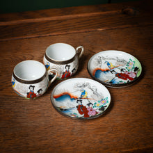 Load image into Gallery viewer, Japanese Geisha tea cups and saucers - Kutani ware