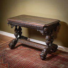 Load image into Gallery viewer, Scottish or Northern English Carved Oak Library / Hall Table, c.1870–1900