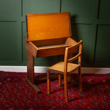 Load image into Gallery viewer, Vintage British School Desk & Chair Set – Early to Mid 20th Century