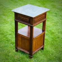 Load image into Gallery viewer, Oak &amp; Marble Bedside Cabinet, c.1890–1910
