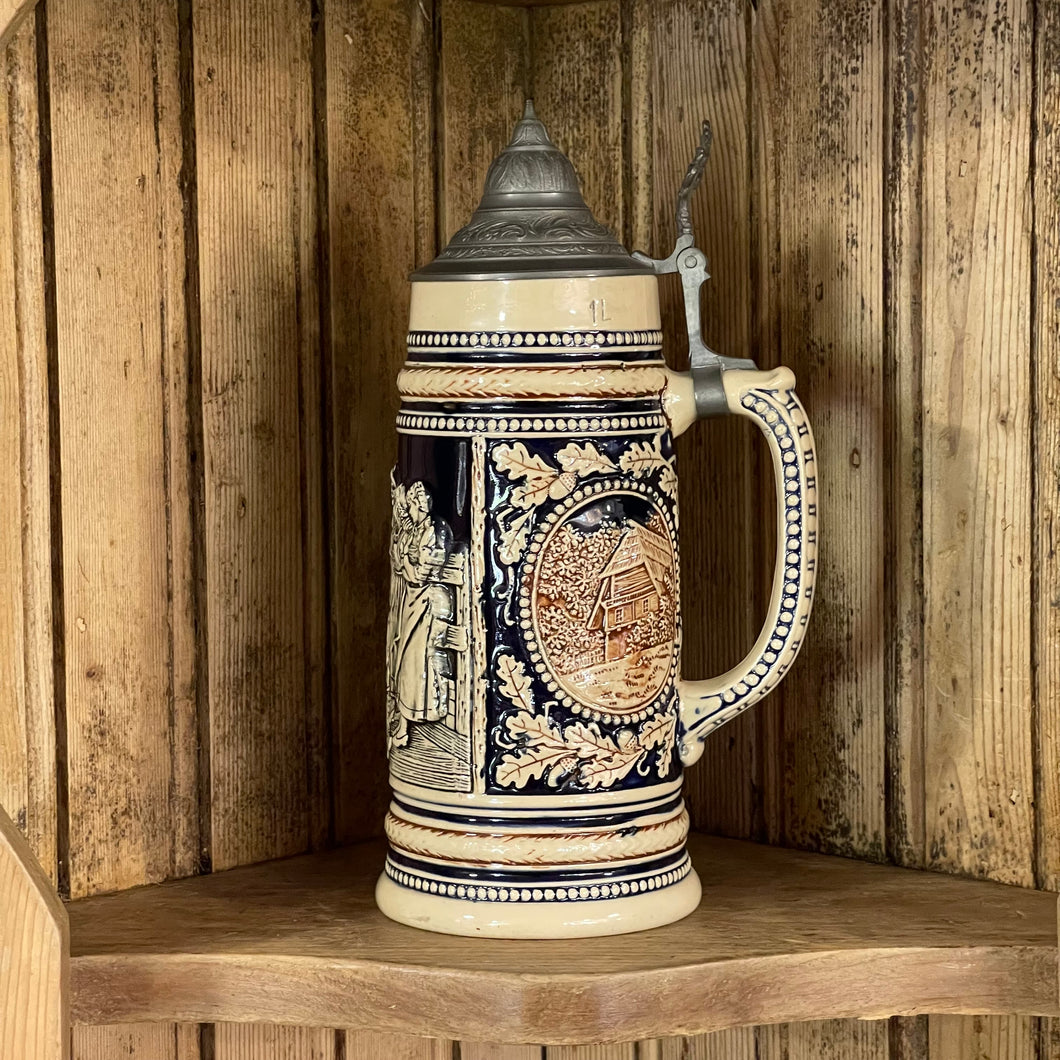 Mid-Century 1L German Beer Stein