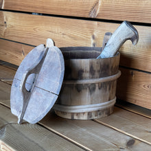 Load image into Gallery viewer, 19th-Century Swedish Wooden Sauna Water Bucket &amp; Ladle
