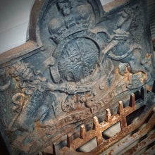 Load image into Gallery viewer, Cast Iron Fire Back, Basket and Dogs
