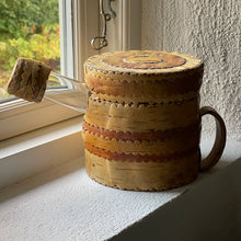 Load image into Gallery viewer, Swedish Birch-Bark Coffee Flask with Schott Jenaer Glass, c.1950–1965
