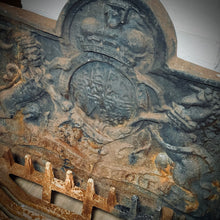 Load image into Gallery viewer, Cast Iron Fire Back, Basket and Dogs
