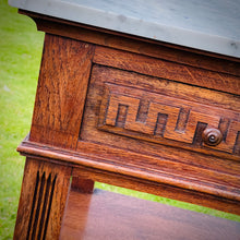Load image into Gallery viewer, Oak &amp; Marble Bedside Cabinet, c.1890–1910
