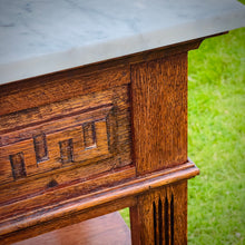 Load image into Gallery viewer, Oak &amp; Marble Bedside Cabinet, c.1890–1910
