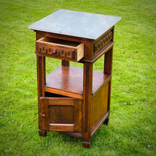 Load image into Gallery viewer, Oak &amp; Marble Bedside Cabinet, c.1890–1910
