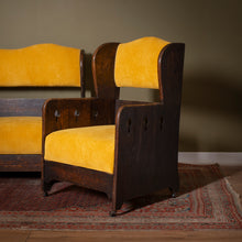 Load image into Gallery viewer, Arts &amp; Crafts Oak Three-Piece Suite
