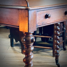 Load image into Gallery viewer, Victorian Mahogany Barley-Twist Writing Table, c.1850–1870
