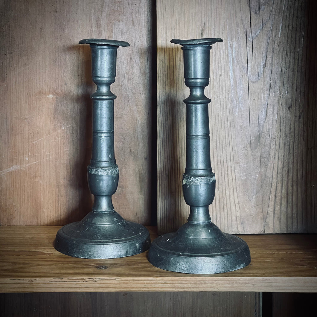 Pair of Pewter Candlesticks