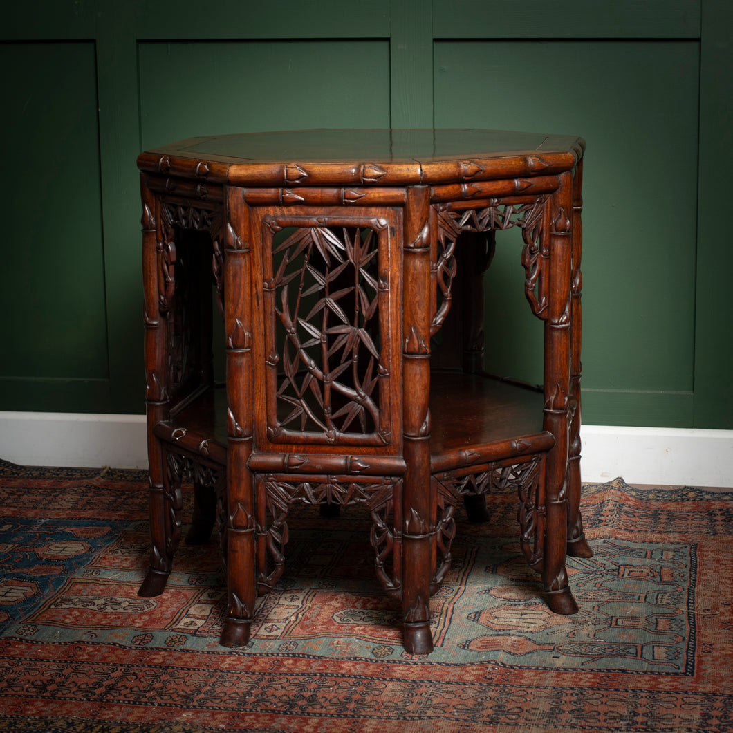19th Century Chinese Late Qing Dynasty Carved Hardwood Table