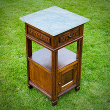 Load image into Gallery viewer, Oak &amp; Marble Bedside Cabinet, c.1890–1910
