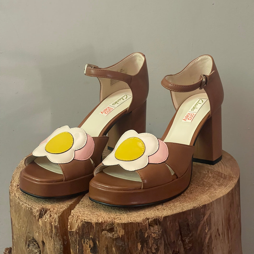 Orla Kiely x Clarks Platform Heels – UK Size 5