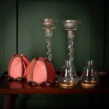 Load image into Gallery viewer, Pair Of Victorian Cricklight Nightlights On Stands.
