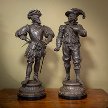 Load image into Gallery viewer, Large Pair of French Patinated Régule Historical Figures
