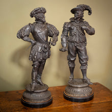 Load image into Gallery viewer, Large Pair of French Patinated Régule Historical Figures
