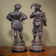 Load image into Gallery viewer, Large Pair of French Patinated Régule Historical Figures
