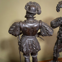 Load image into Gallery viewer, Large Pair of French Patinated Régule Historical Figures

