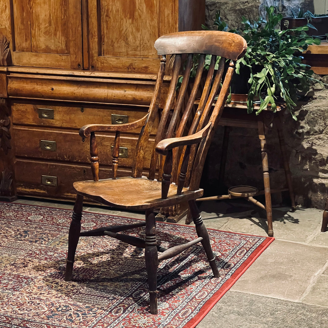 Victorian Grandfather Windsor Chair (Dark)