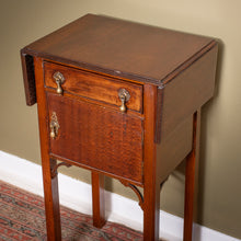 Load image into Gallery viewer, Edwardian Mahogany Drop-Leaf Bedside Cabinet c.1900–1915
