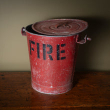 Load image into Gallery viewer, Vintage Red Fire Bucket with Lid
