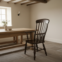 Load image into Gallery viewer, Antique Grandfather Armchair High Back Country Chair
