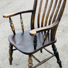 Load image into Gallery viewer, Antique Grandfather Armchair High Back Country Chair
